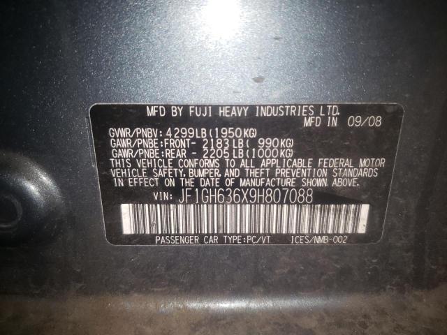 Photo 10 from auction – 2009 SUBARU IMPREZA OU with VIN JF1GH636X9H807088