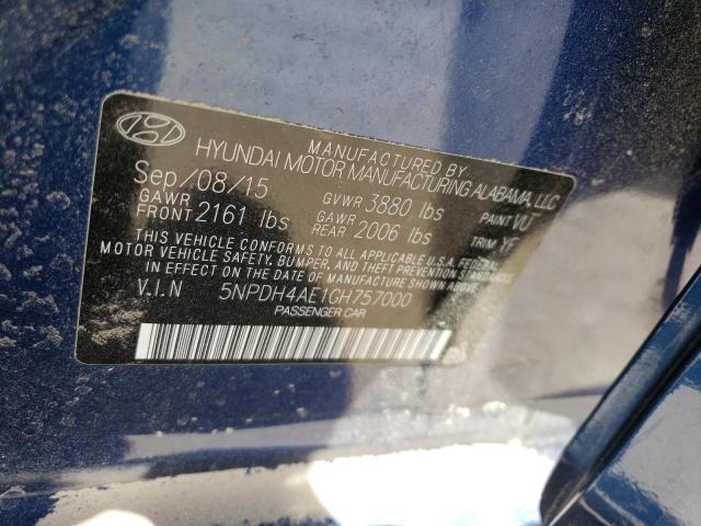 Photo 10 from auction – 2016 HYUNDAI ELANTRA SE with VIN 5NPDH4AE1GH757000