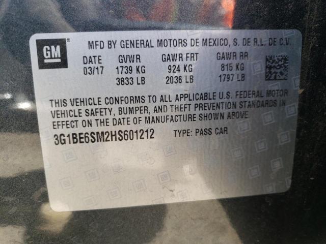 Photo 10 from auction – 2017 CHEVROLET CRUZE LT with VIN 3G1BE6SM2HS601212