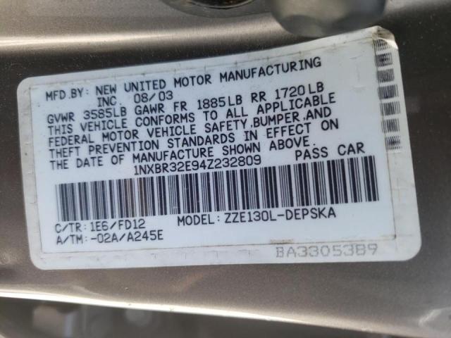 Photo 10 from auction – 2004 TOYOTA COROLLA CE with VIN 1NXBR32E94Z232809