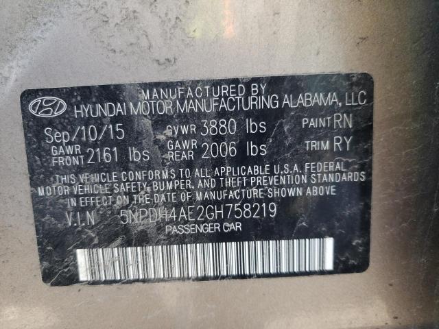 Photo 10 from auction – 2016 HYUNDAI ELANTRA SE with VIN 5NPDH4AE2GH758219