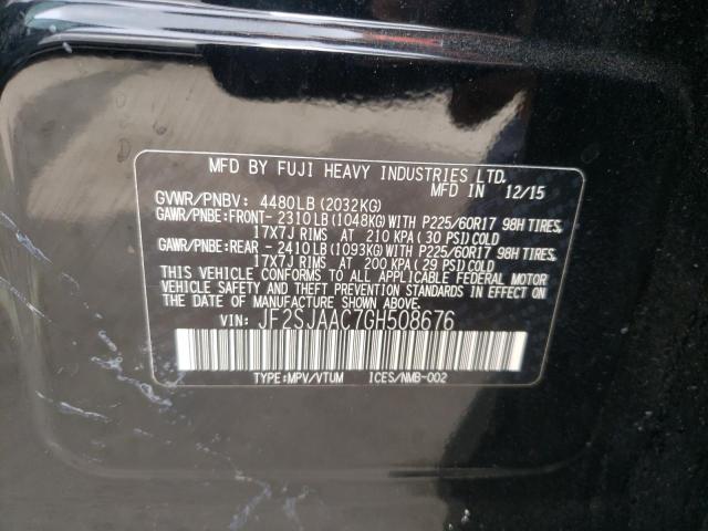 Photo 10 from auction – 2016 SUBARU FORESTER 2 with VIN JF2SJAAC7GH508676