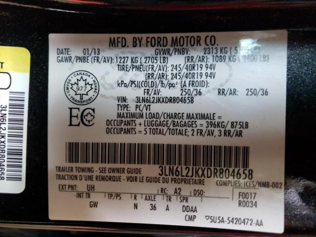 Photo 10 from auction – 2013 LINCOLN MKZ with VIN 3LN6L2JKXDR804658