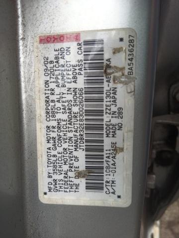 Photo 10 from auction – 2003 TOYOTA COROLLA with VIN JTDBR32E830026066