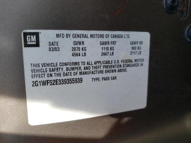 Photo 10 from auction – 2003 CHEVROLET IMPALA with VIN 2G1WF52E339355939