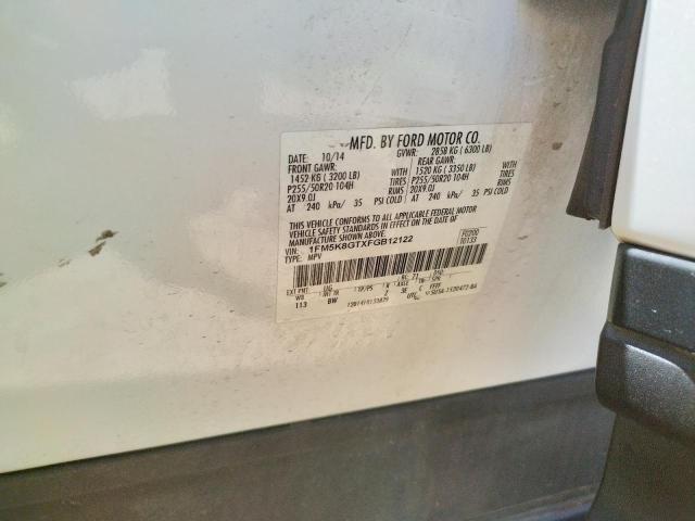 Photo 10 from auction – 2015 FORD EXPLORER S with VIN 1FM5K8GTXFGB12122