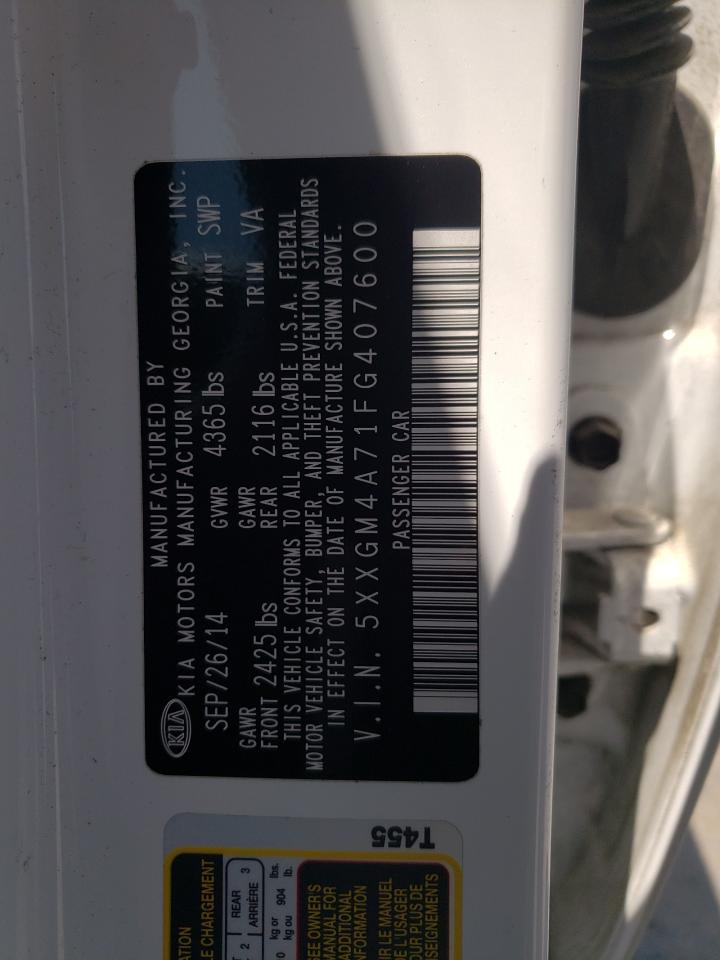 Photo 10 from auction – 2015 KIA OPTIMA LX with VIN 5XXGM4A71FG407600