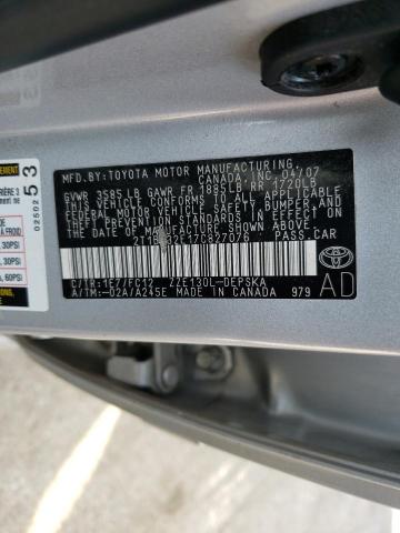 Photo 10 from auction – 2007 TOYOTA COROLLA CE with VIN 2T1BR32E17C827076