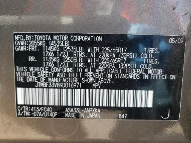 Photo 10 from auction – 2009 TOYOTA RAV4 with VIN JTMBF33V89D016971
