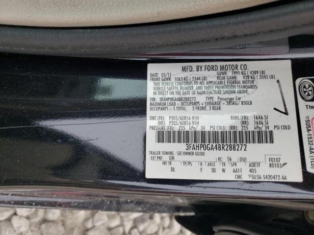 Photo 10 from auction – 2011 FORD FUSION S with VIN 3FAHP0GA4BR288272