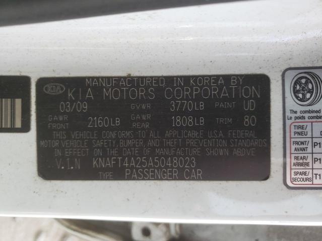 Photo 10 from auction – 2010 KIA FORTE LX with VIN KNAFT4A25A5048023