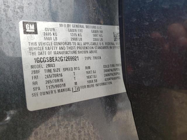 Photo 10 from auction – 2016 CHEVROLET COLORADO with VIN 1GCGSBEA2G1269921