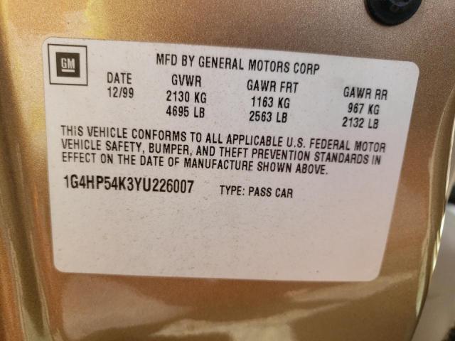 Photo 10 from auction – 2000 BUICK LESABRE CU with VIN 1G4HP54K3YU226007