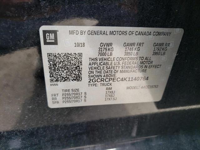 Photo 10 from auction – 2019 CHEVROLET SILVERADO with VIN 2GCRCPEC4K1140764