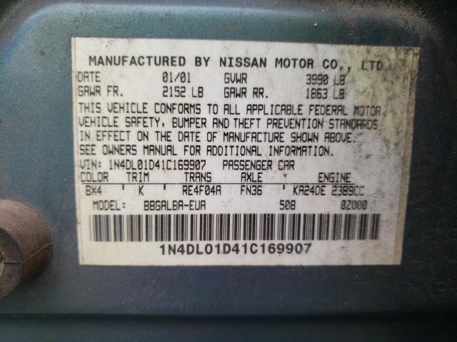 Photo 10 from auction – 2001 NISSAN ALTIMA with VIN 1N4DL01D41C169907