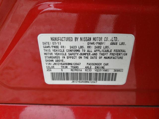 Photo 10 from auction – 2011 INFINITI G37 with VIN JN1CV6AR6BM412047