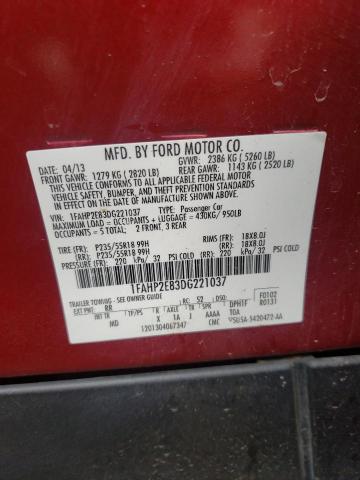 Photo 10 from auction – 2013 FORD TAURUS SEL with VIN 1FAHP2E83DG221037