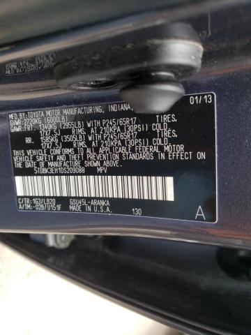 Photo 10 from auction – 2013 TOYOTA HIGHLANDER with VIN 5TDBK3EH1DS209088