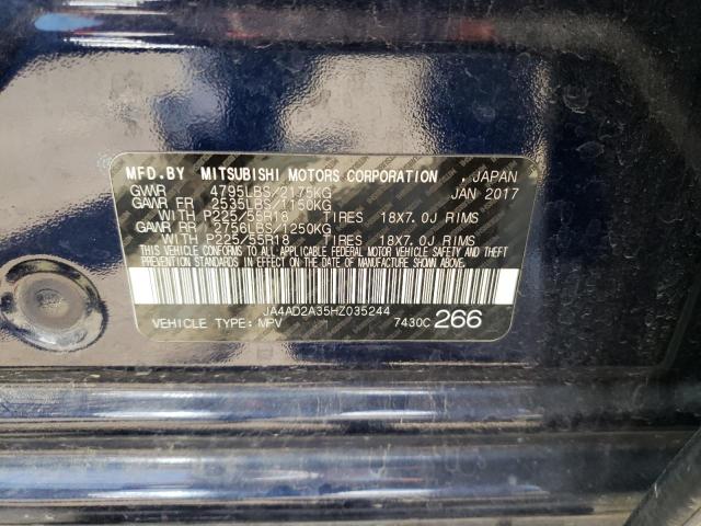 Photo 10 from auction – 2017 MITSUBISHI OUTLANDER with VIN JA4AD2A35HZ035244