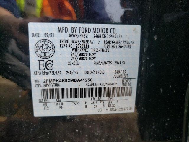 Photo 10 from auction – 2021 FORD EDGE TITAN with VIN 2FMPK4K92MBA41256