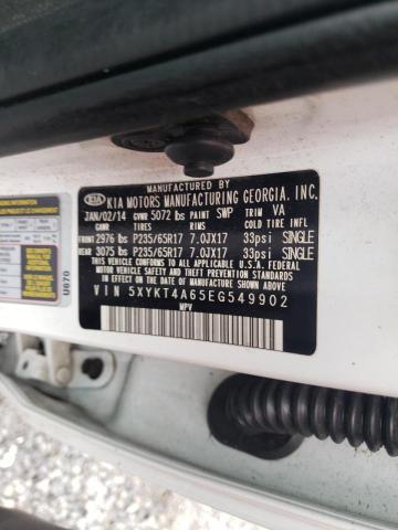 Photo 10 from auction – 2014 KIA SORENTO LX with VIN 5XYKT4A65EG549902