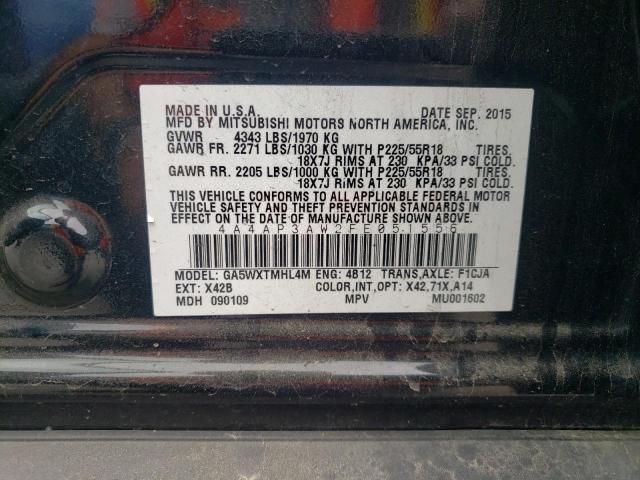 Photo 10 from auction – 2015 MITSUBISHI OUTLANDER with VIN 4A4AP3AW2FE051556