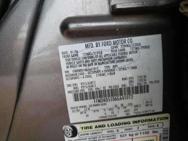 Photo 10 from auction – 2006 FORD FREESTYLE with VIN 1FMDK05106GA41012
