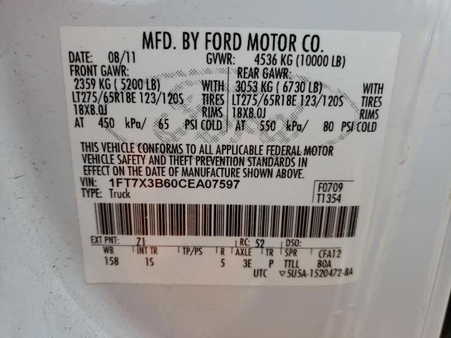 Photo 10 from auction – 2012 FORD F350 SUPER with VIN 1FT7X3B60CEA07597
