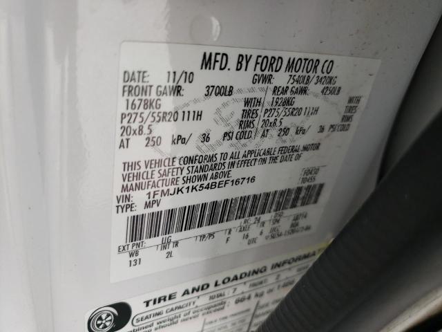 Photo 10 from auction – 2011 FORD EXPEDITION with VIN 1FMJK1K54BEF16716