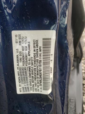 Photo 10 from auction – 2015 HONDA ODYSSEY EX with VIN 5FNRL5H6XFB119706