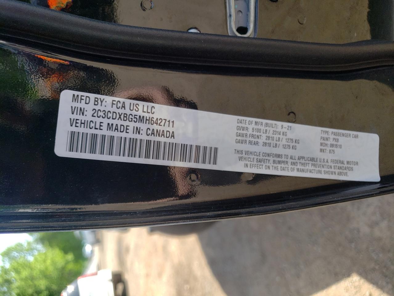 Photo 10 from auction – 2021 DODGE CHARGER SX with VIN 2C3CDXBG5MH642711