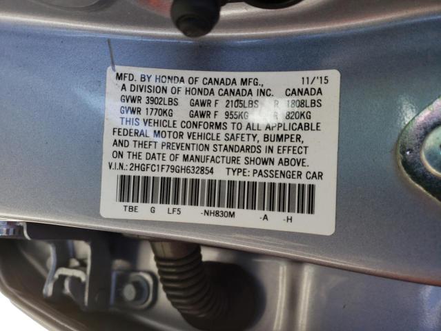 Photo 1 from auction – 2016 HONDA CIVIC EXL with VIN 2HGFC1F79GH632854