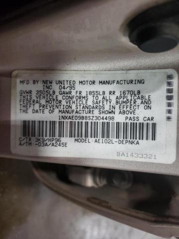 Photo 10 from auction – 1995 TOYOTA COROLLA LE with VIN 1NXAE09B8SZ304498
