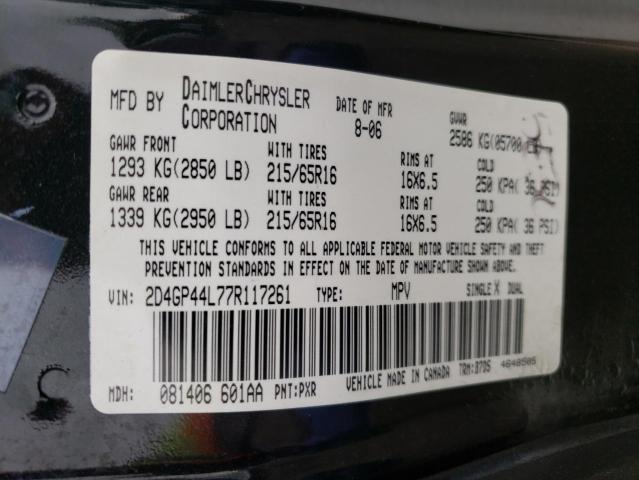 Photo 10 from auction – 2007 DODGE GRAND CARA with VIN 2D4GP44L77R117261