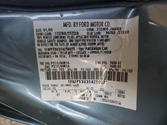 Photo 10 from auction – 2005 FORD TAURUS SE with VIN 1FAFP53U35A250275