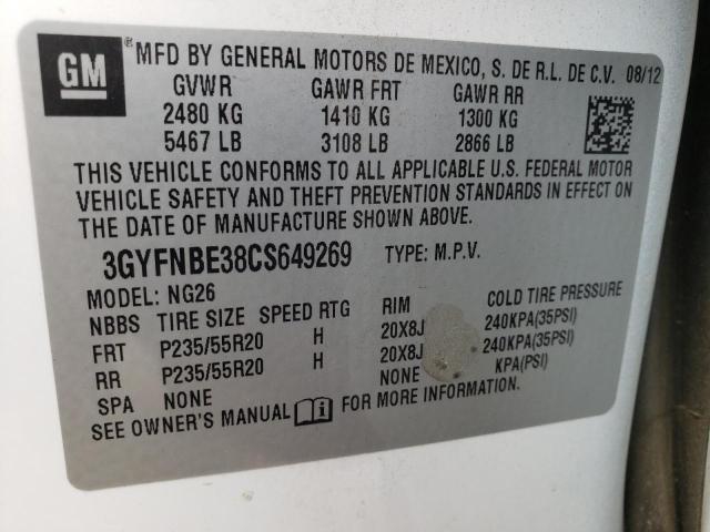 Photo 10 from auction – 2012 CADILLAC SRX PERFOR with VIN 3GYFNBE38CS649269
