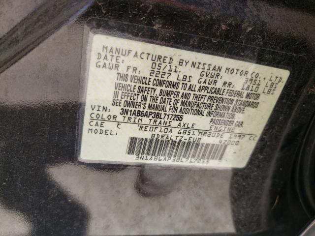 Photo 10 from auction – 2011 NISSAN SENTRA 2.0 with VIN 3N1AB6AP3BL717255