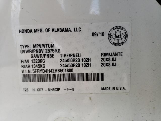Photo 10 from auction – 2017 ACURA MDX NAVI with VIN 5FRYD4H42HB501800