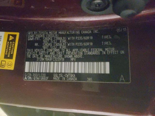 Photo 10 from auction – 2015 LEXUS RX 350 BAS with VIN 2T2BK1BA9FC322919