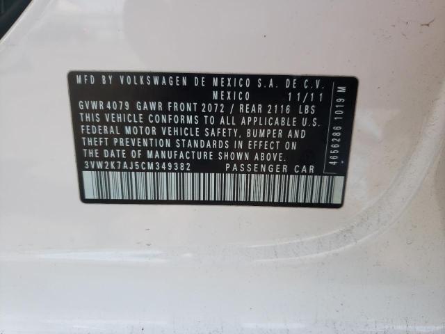 Photo 10 from auction – 2012 VOLKSWAGEN JETTA BASE with VIN 3VW2K7AJ5CM349382