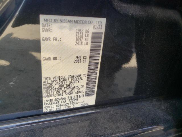 Photo 10 from auction – 2021 NISSAN ALTIMA SV with VIN 1N4BL4DV8MN353369