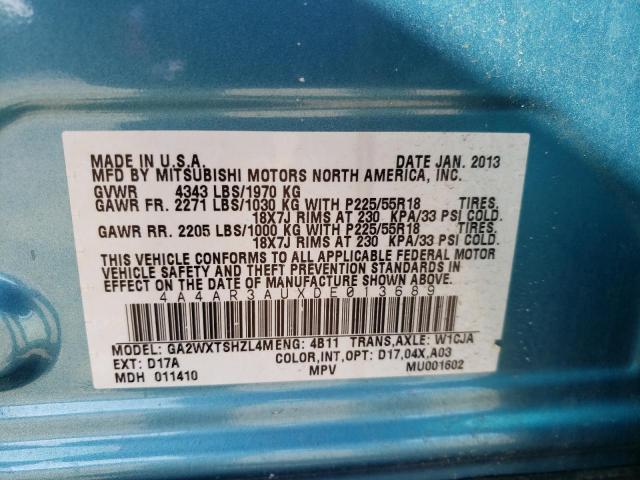 Photo 10 from auction – 2013 MITSUBISHI OUTLANDER with VIN 4A4AR3AUXDE013689
