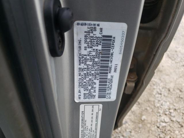 Photo 10 from auction – 2003 TOYOTA CAMRY with VIN 4T1BE32K83U199964
