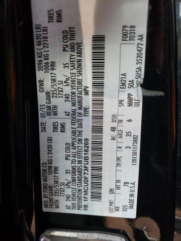 Photo 10 from auction – 2015 FORD ESCAPE S with VIN 1FMCU0F73FUB18269