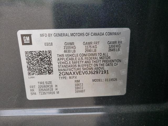 Photo 10 from auction – 2018 CHEVROLET EQUINOX PR with VIN 2GNAXVEV0J6297191