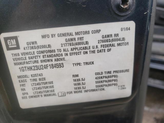 Photo 10 from auction – 2004 GMC SIERRA K25 with VIN 1GTHK23U24F184593