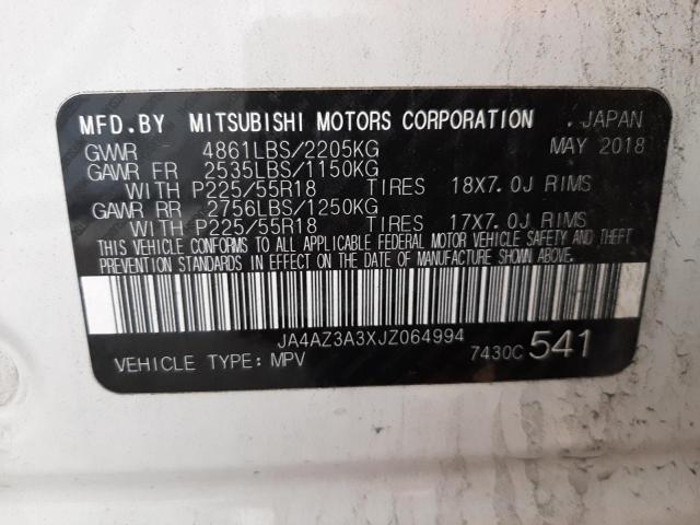 Photo 10 from auction – 2018 MITSUBISHI OUTLANDER with VIN JA4AZ3A3XJZ064994