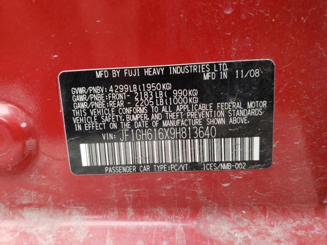 Photo 10 from auction – 2009 SUBARU IMPREZA 2. with VIN JF1GH616X9H813640