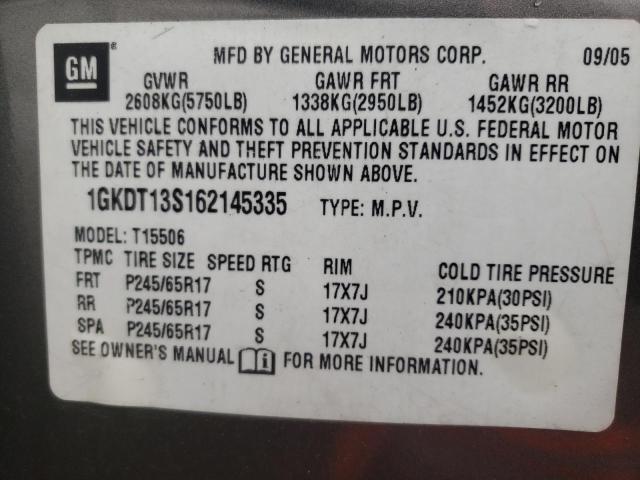 Photo 10 from auction – 2006 GMC ENVOY with VIN 1GKDT13S162145335