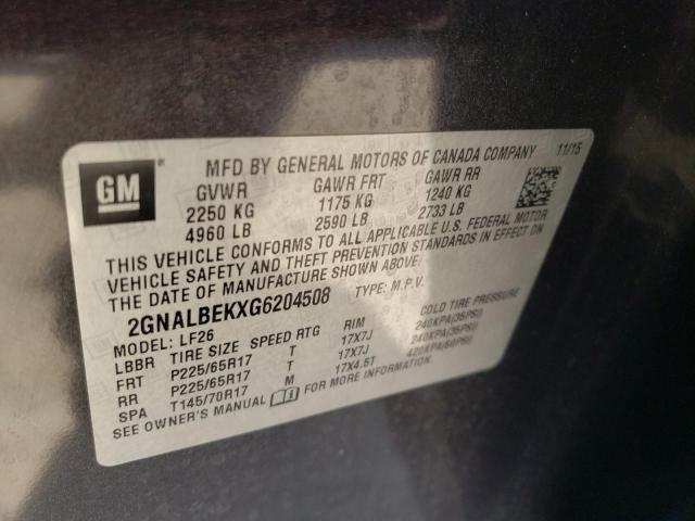 Photo 10 from auction – 2016 CHEVROLET EQUINOX LS with VIN 2GNALBEKXG6204508